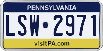 PA license plate LSW2971