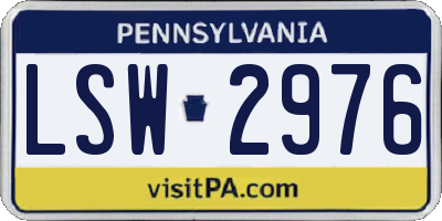 PA license plate LSW2976