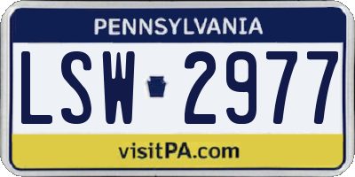 PA license plate LSW2977