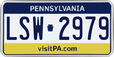 PA license plate LSW2979
