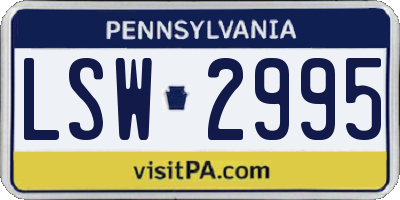 PA license plate LSW2995