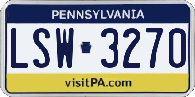 PA license plate LSW3270