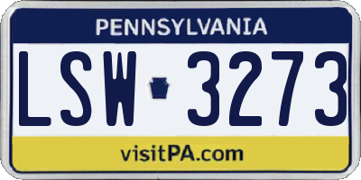 PA license plate LSW3273