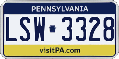 PA license plate LSW3328