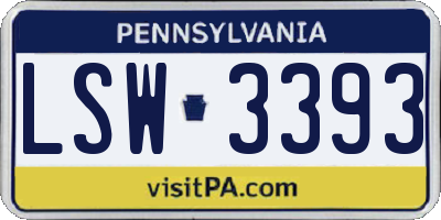 PA license plate LSW3393