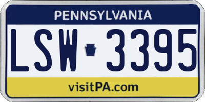 PA license plate LSW3395