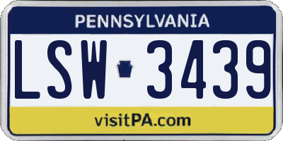PA license plate LSW3439