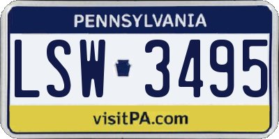 PA license plate LSW3495