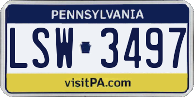 PA license plate LSW3497