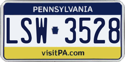 PA license plate LSW3528
