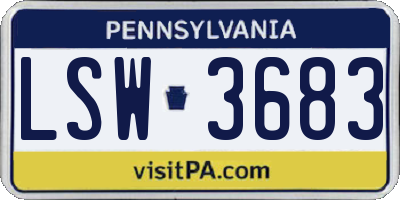 PA license plate LSW3683