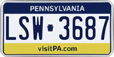 PA license plate LSW3687
