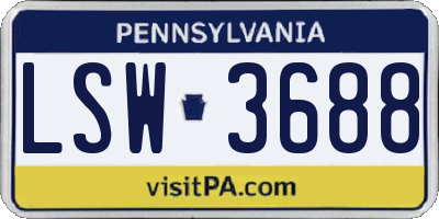 PA license plate LSW3688