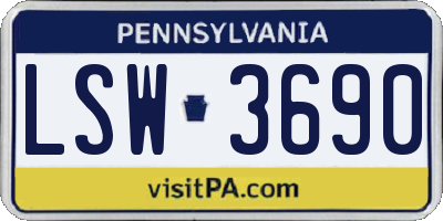 PA license plate LSW3690