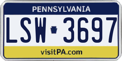 PA license plate LSW3697