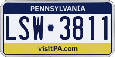 PA license plate LSW3811