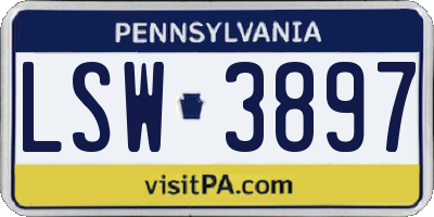 PA license plate LSW3897