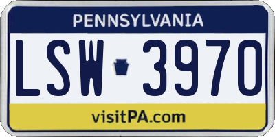 PA license plate LSW3970