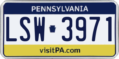 PA license plate LSW3971