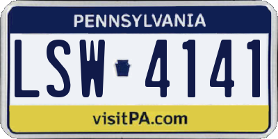 PA license plate LSW4141