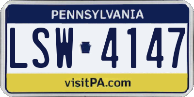 PA license plate LSW4147