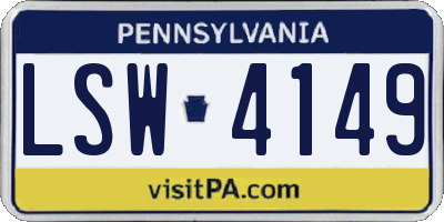 PA license plate LSW4149