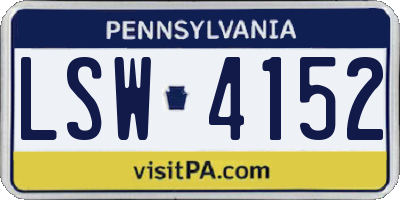 PA license plate LSW4152