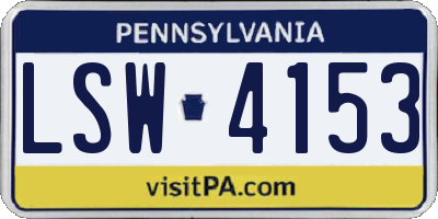 PA license plate LSW4153