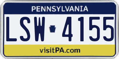PA license plate LSW4155