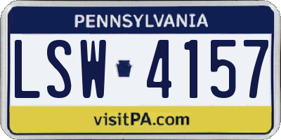PA license plate LSW4157