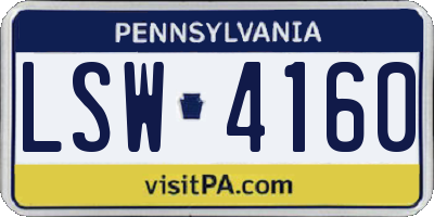 PA license plate LSW4160