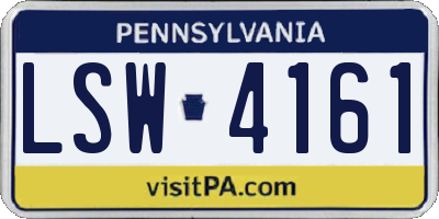 PA license plate LSW4161