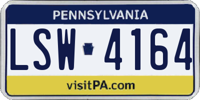 PA license plate LSW4164
