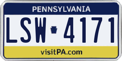 PA license plate LSW4171