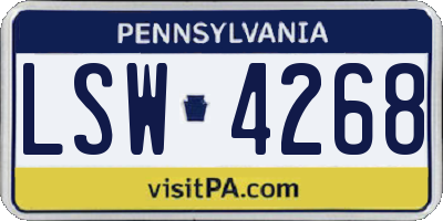 PA license plate LSW4268