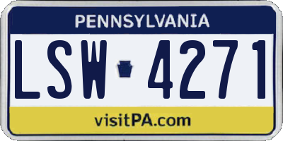 PA license plate LSW4271