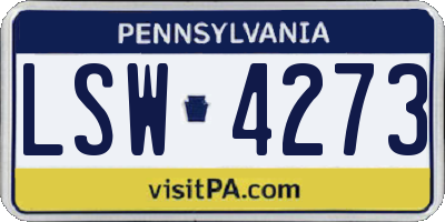 PA license plate LSW4273