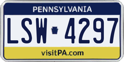 PA license plate LSW4297