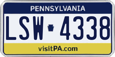 PA license plate LSW4338