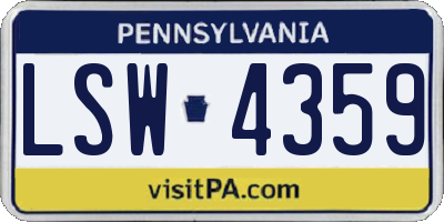 PA license plate LSW4359