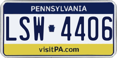 PA license plate LSW4406