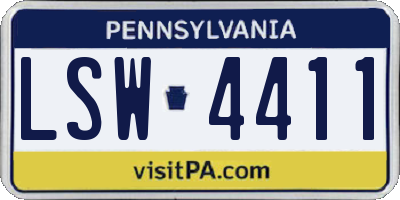 PA license plate LSW4411