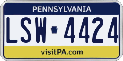 PA license plate LSW4424