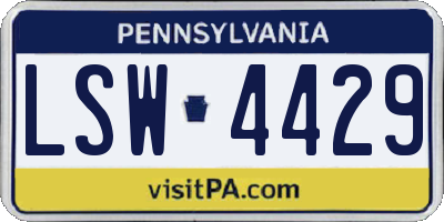 PA license plate LSW4429