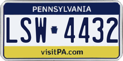 PA license plate LSW4432