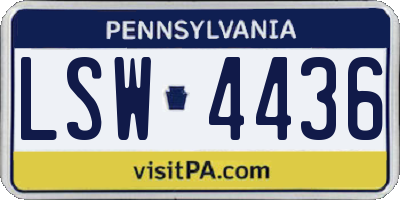 PA license plate LSW4436