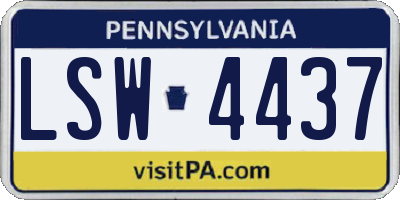 PA license plate LSW4437