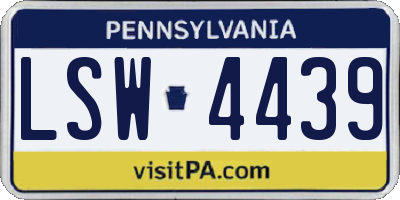 PA license plate LSW4439