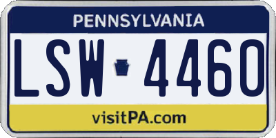 PA license plate LSW4460