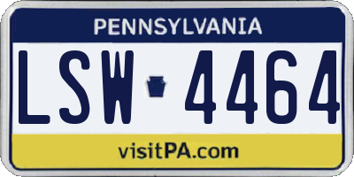 PA license plate LSW4464